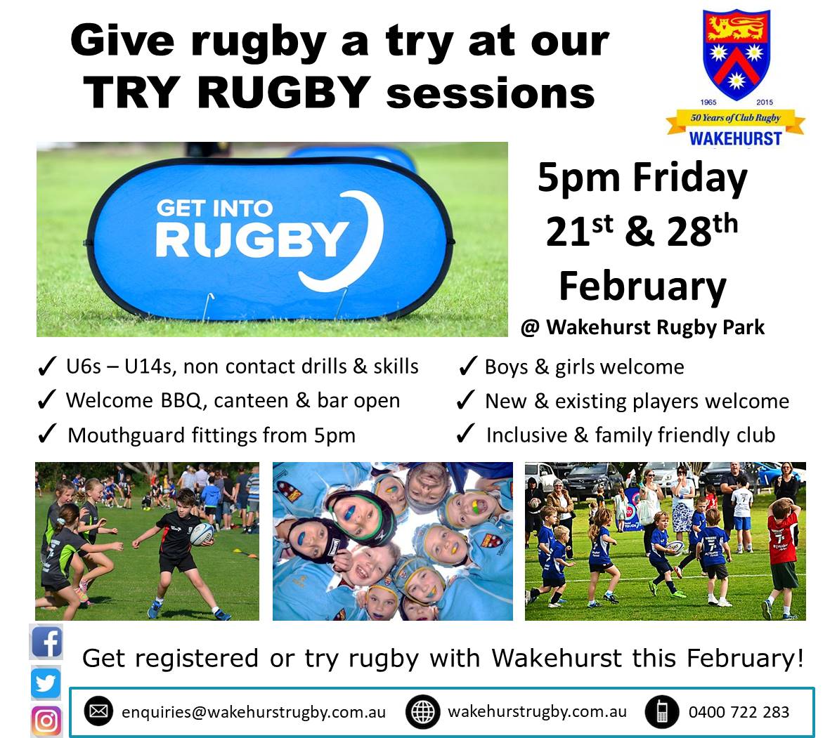 Try Rugby is back! 21st & 28th February from 5pm. #getintorugby # ...