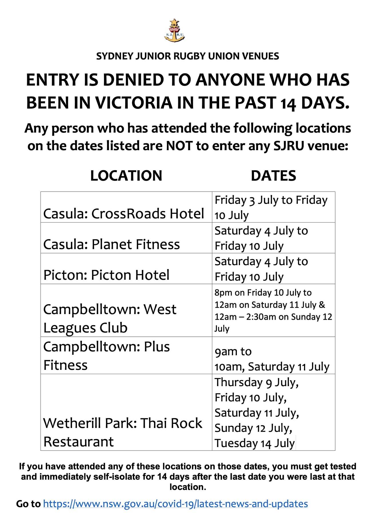 IMPORTANT: Anyone who has been to Victoria or any of these locations in the last...