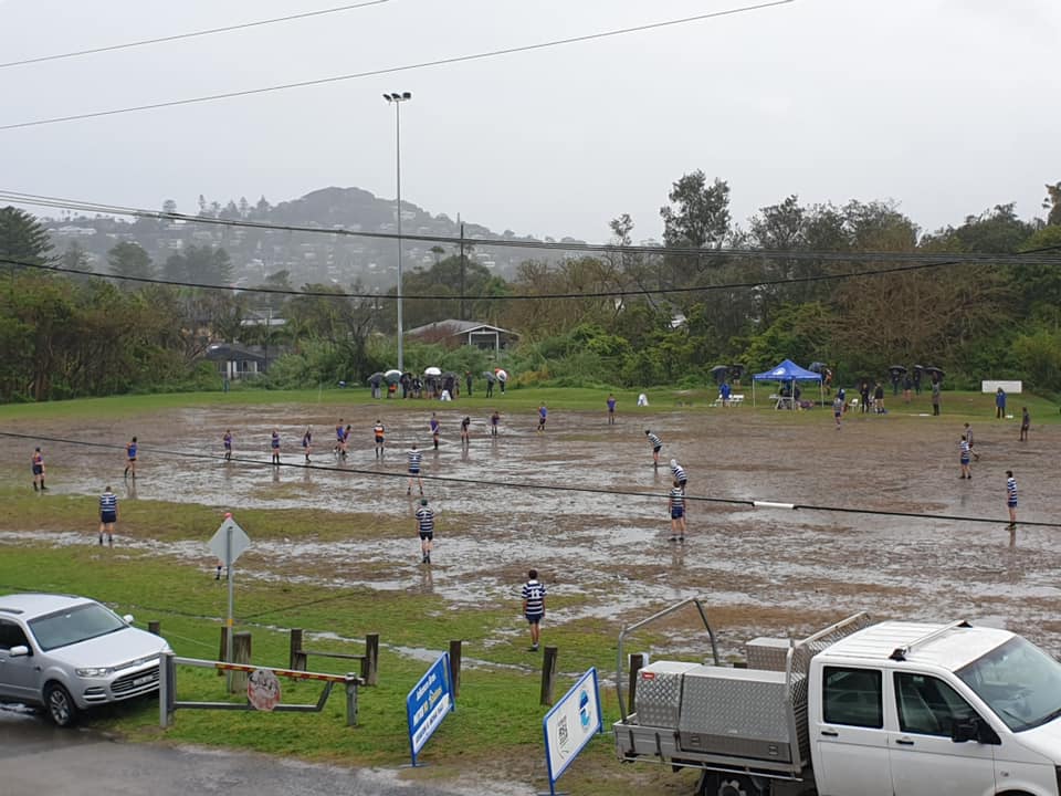 U14s battling it out in the mud at Porters !...