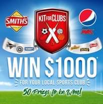 Image may contain: text that says "The Originel SMITHS the Best KITFOR CLUBS Dorites MAX frantellie NOBBY'S Schweppes SOLO WIN $1000 FOR YOUR LOCAL SPORTS CLUB 50 Prizgs to be Won!"