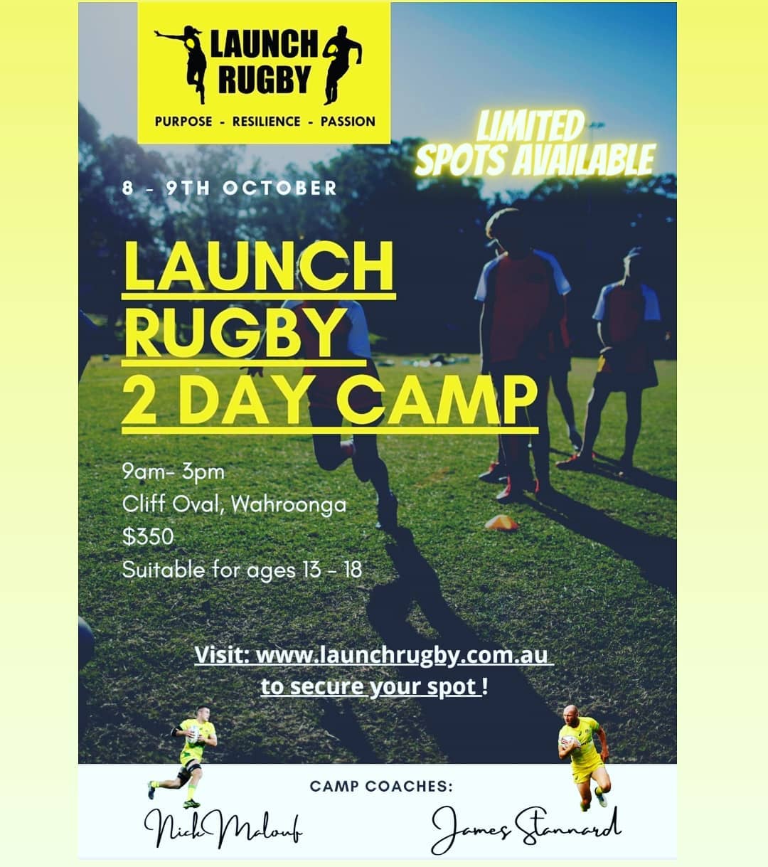 To secure your spot at the Launch Rugby 2 day camp visit:...