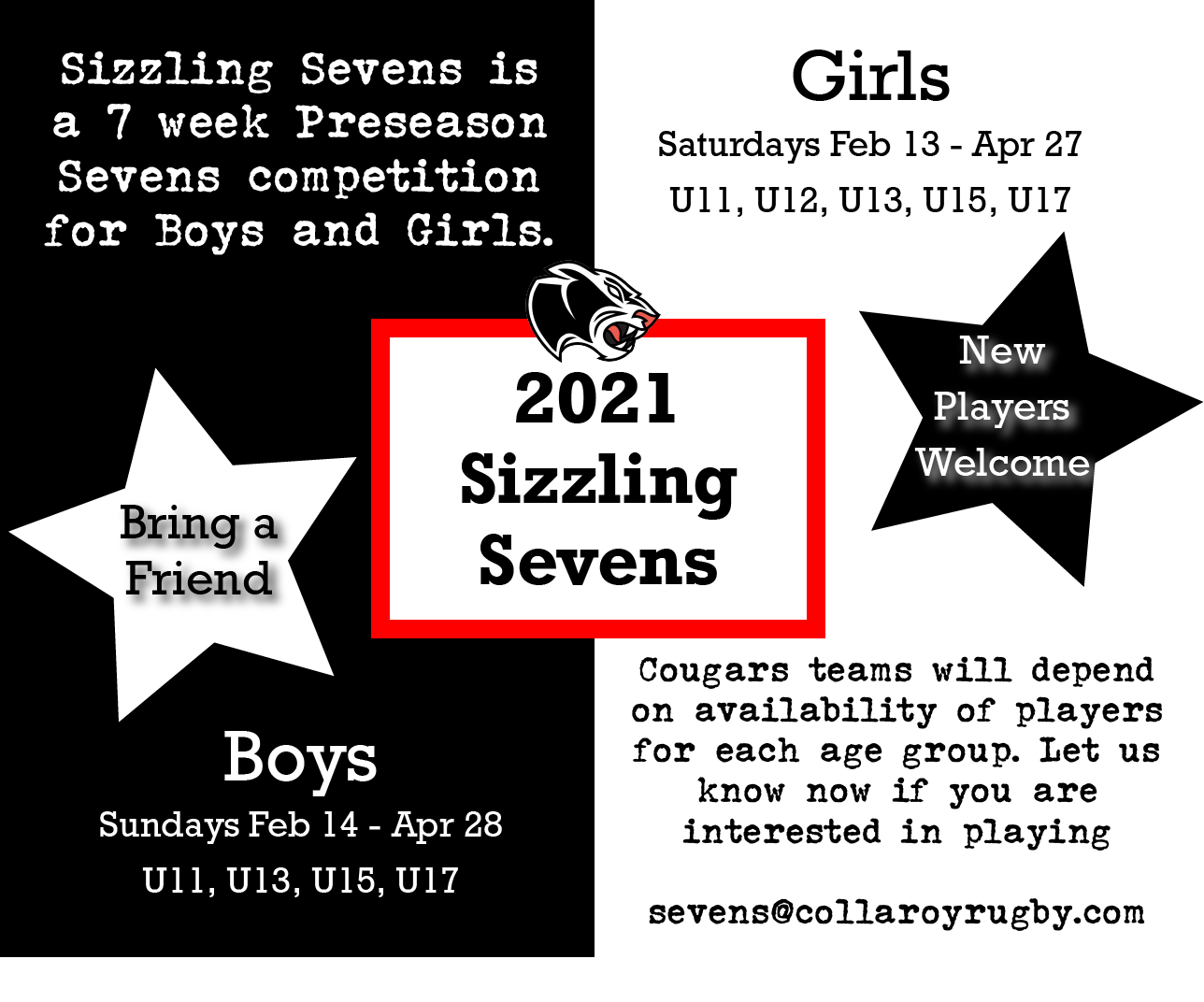 Sizzing Sevens starts in 3 weeks and thi