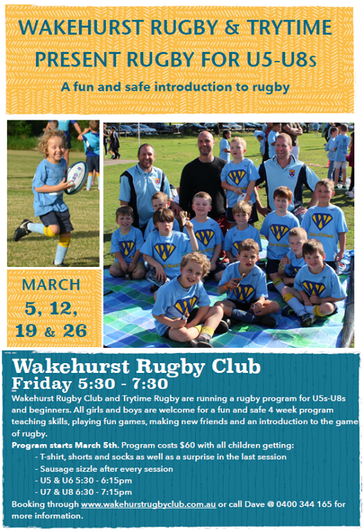 Wakehurst Rugby Club and TryTime Rugby w